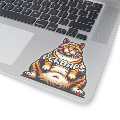 Funny Meme Sticker | Fat Cat Meme Sticker | Perhaps Sticker