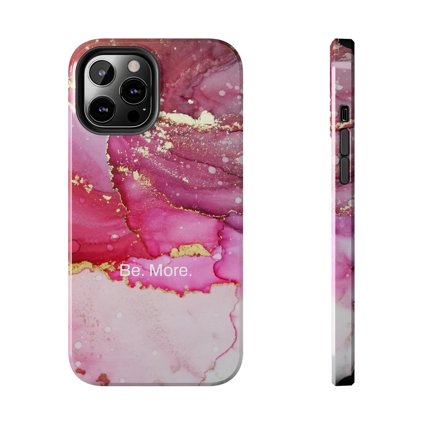 Be. More. / Pink Water Color Marble iPhone Case