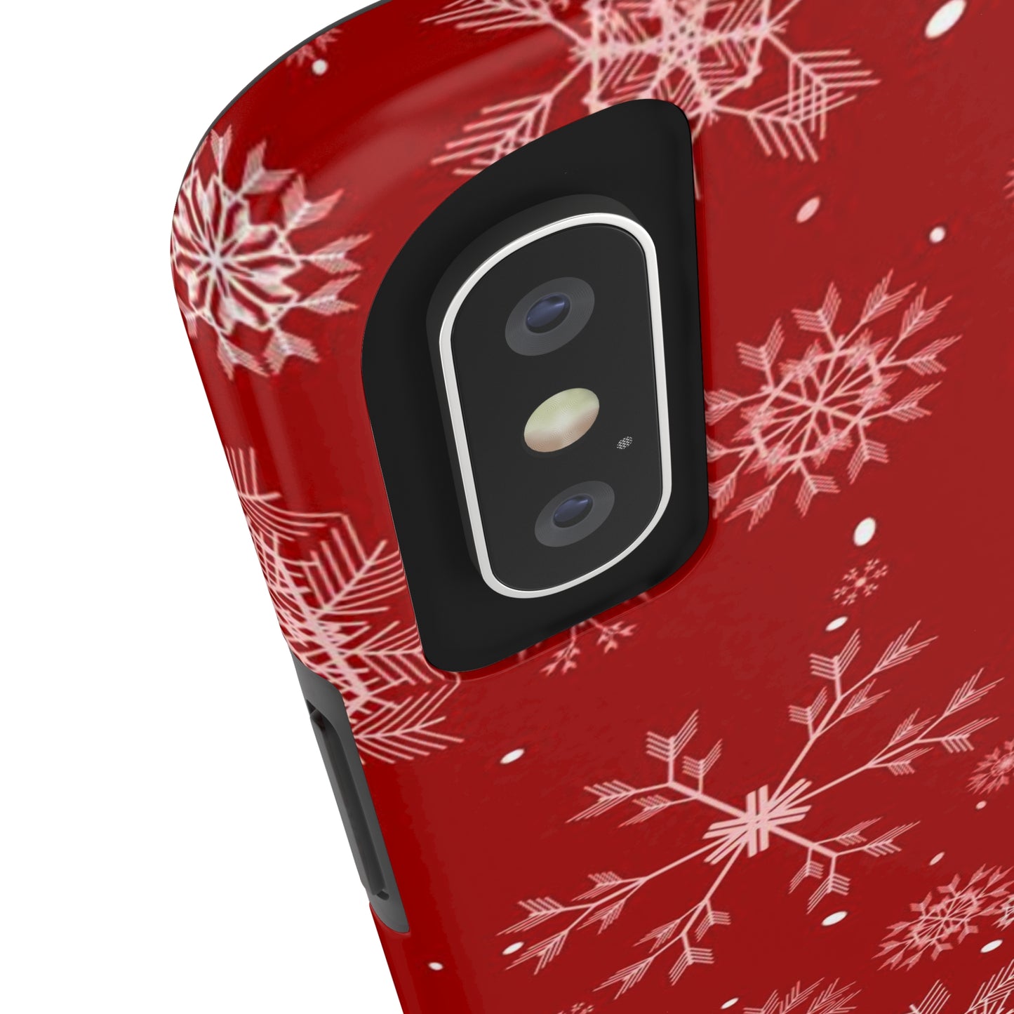 Christmas Snowflakes On Red / iPhone Case