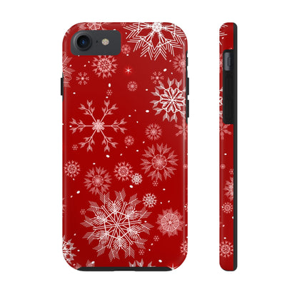 Christmas Snowflakes On Red / iPhone Case