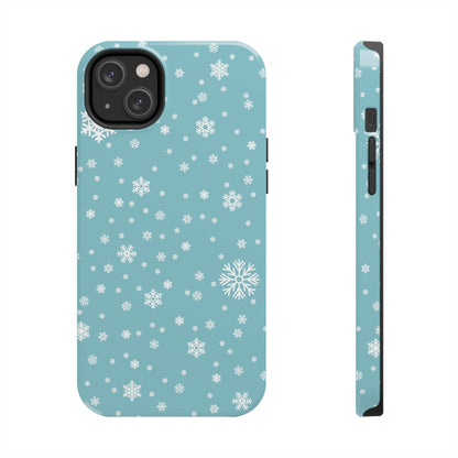 Christmas Snowflakes On Blue / iPhone Case