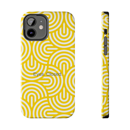 Eyes. Closed. / Yellow Geo iPhone Case