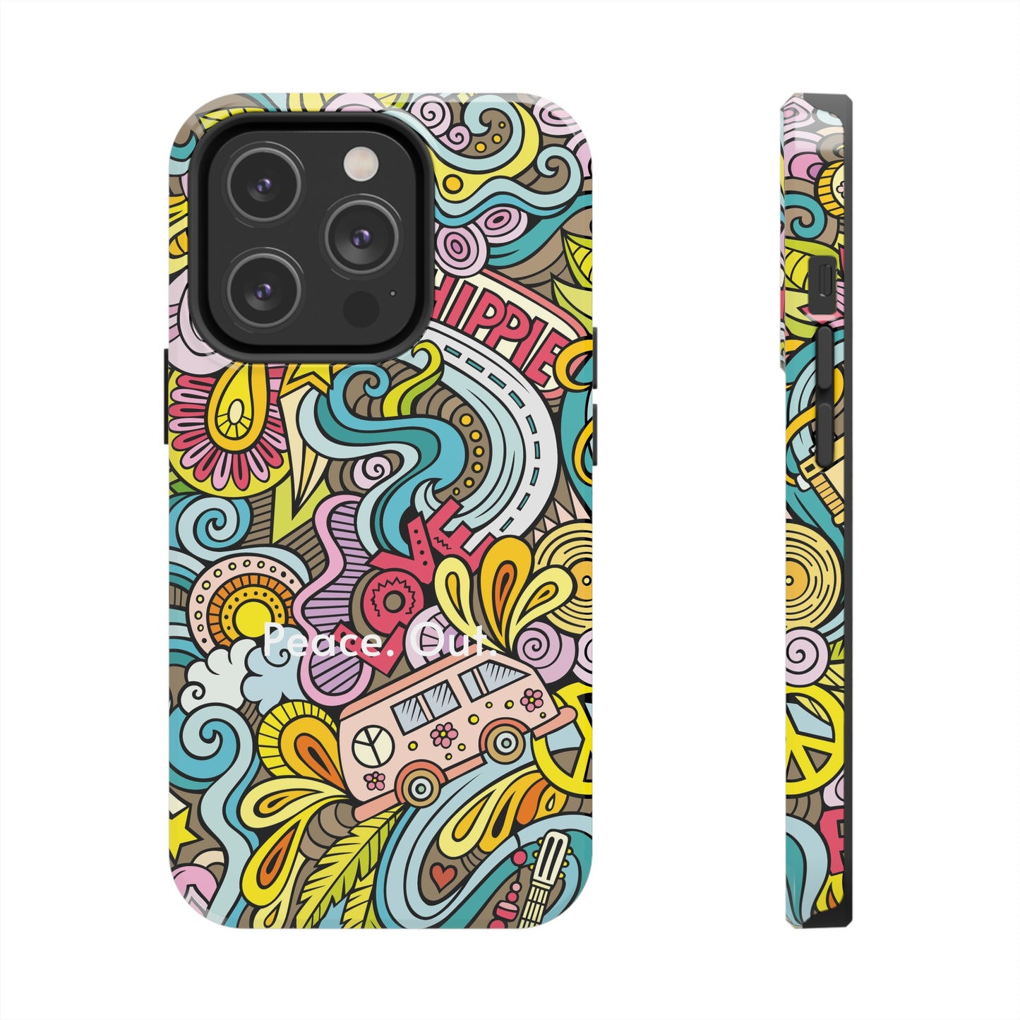 Peace. Out. / Hippie Love iPhone Case