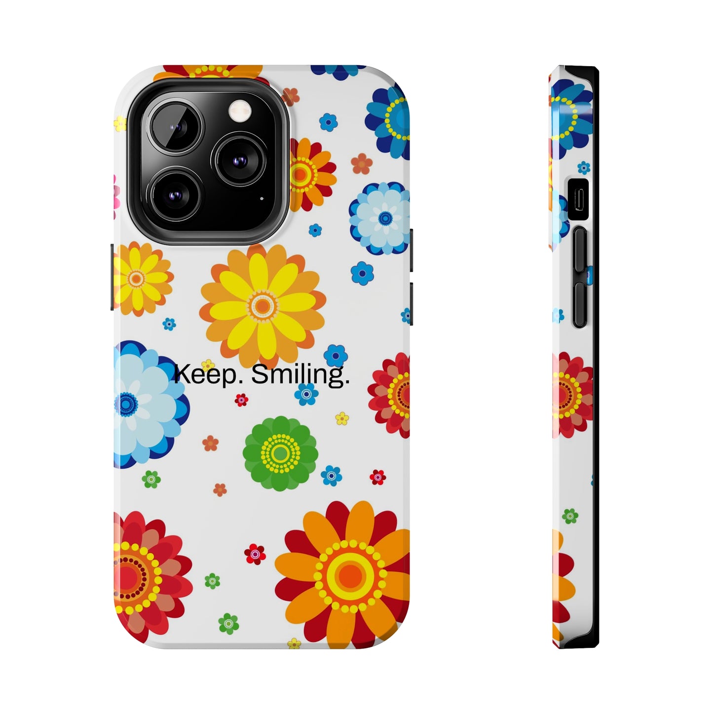 Keep. Smiling. / Dotted Flowers iPhone Cases