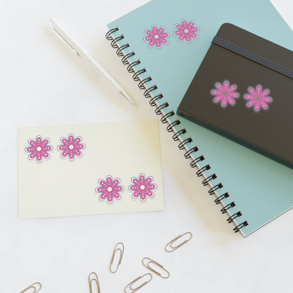 Cute Retro Pink Flower Stickers - Die Cut Sticker Sheet (6)