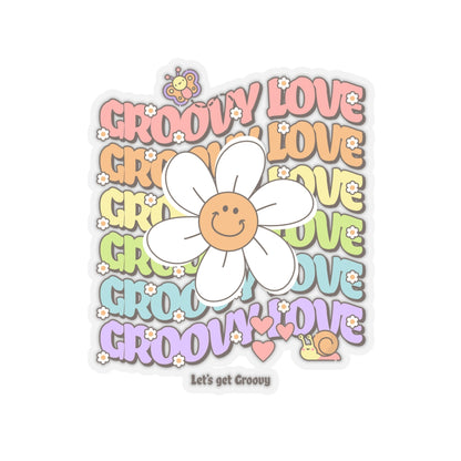 Groovy Love Retro Sticker - Kiss-Cut Sticker
