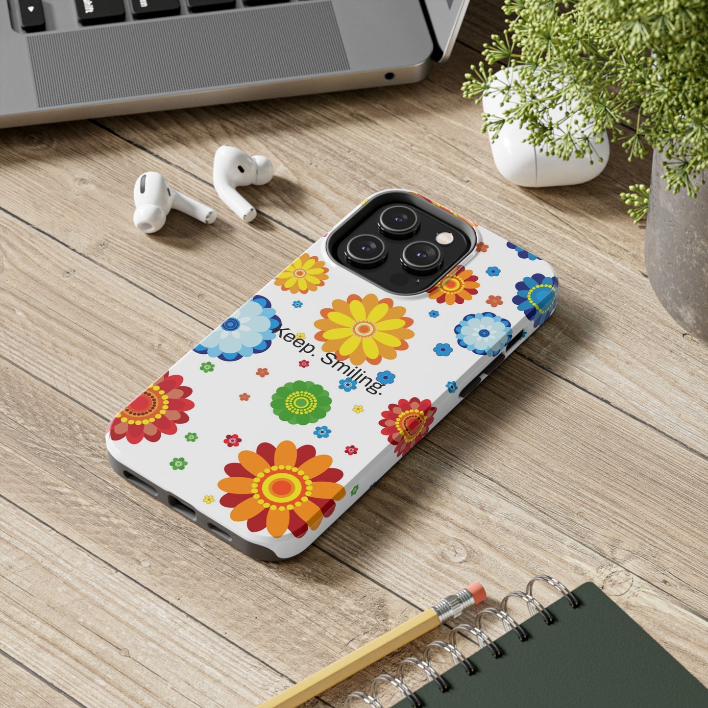 Keep. Smiling. / Dotted Flowers iPhone Cases