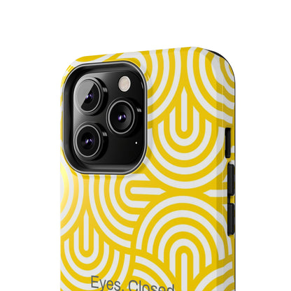 Eyes. Closed. / Yellow Geo iPhone Case