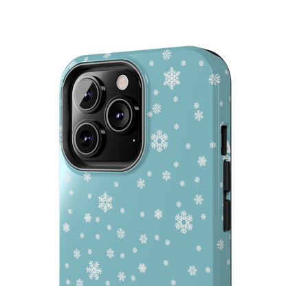 Christmas Snowflakes On Blue / iPhone Case