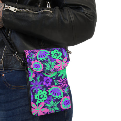 Neon Flowers Crossbody Phone Case