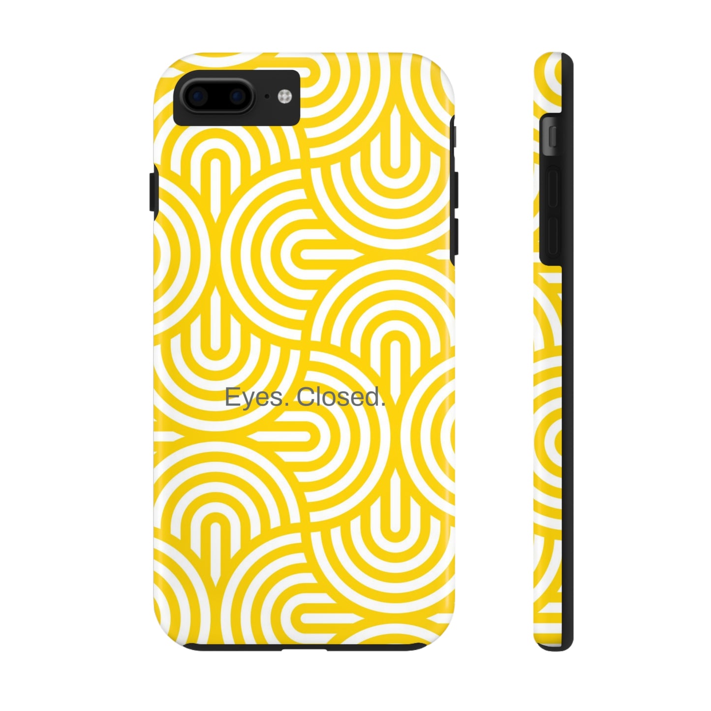 Eyes. Closed. / Yellow Geo iPhone Case