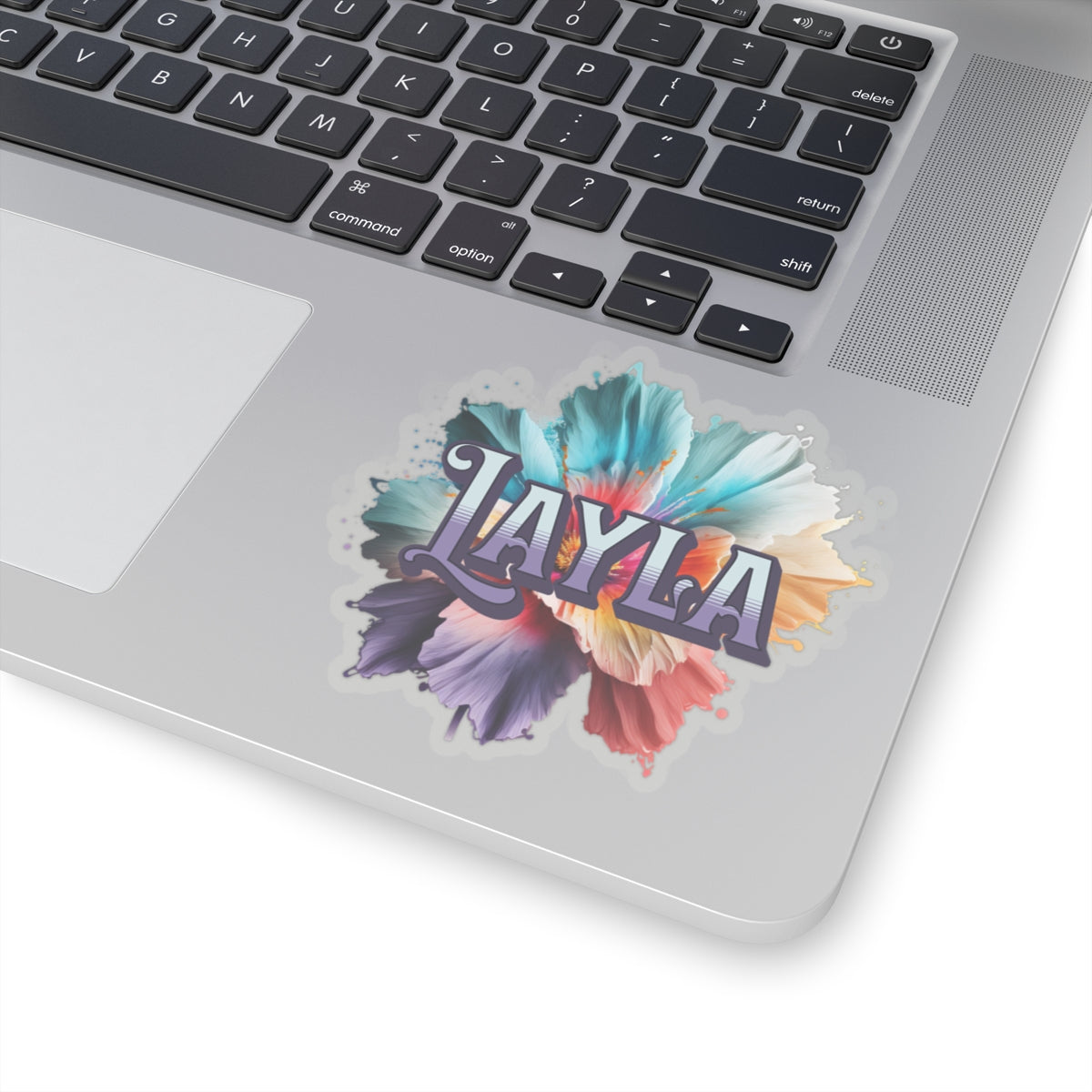 Custom Name Sticker With Watercolor Flower Background, Custom Cellphone Sticker, Custom Laptop Sticker, Custom Sticker, Coolest Custom Sticker