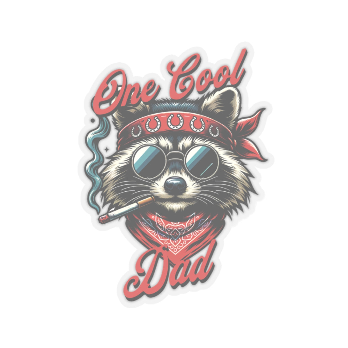 One Cool Dad Sticker | Father's Day Gift | Dad Gift | Hippie Dad Gift | Cool Dad Gift | Raccoon Sticker