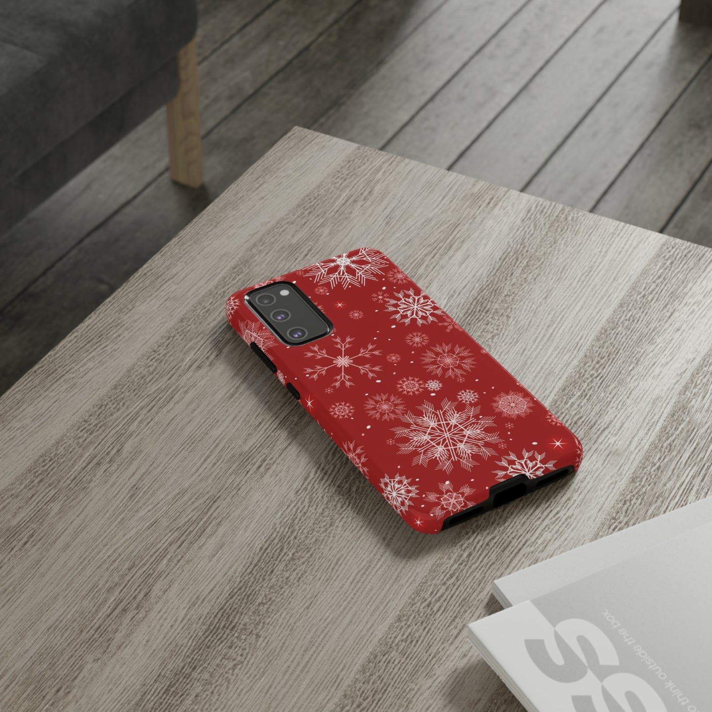 Christmas Snowflakes On Red / Samsung Case