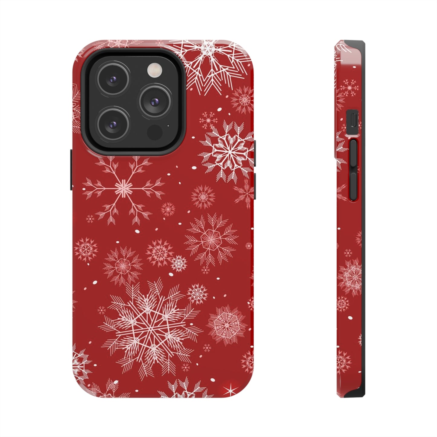 Christmas Snowflakes On Red / iPhone Case