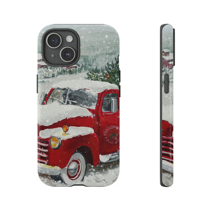 iPhone 15 Series Vintage Christmas Red Truck / Tough Case