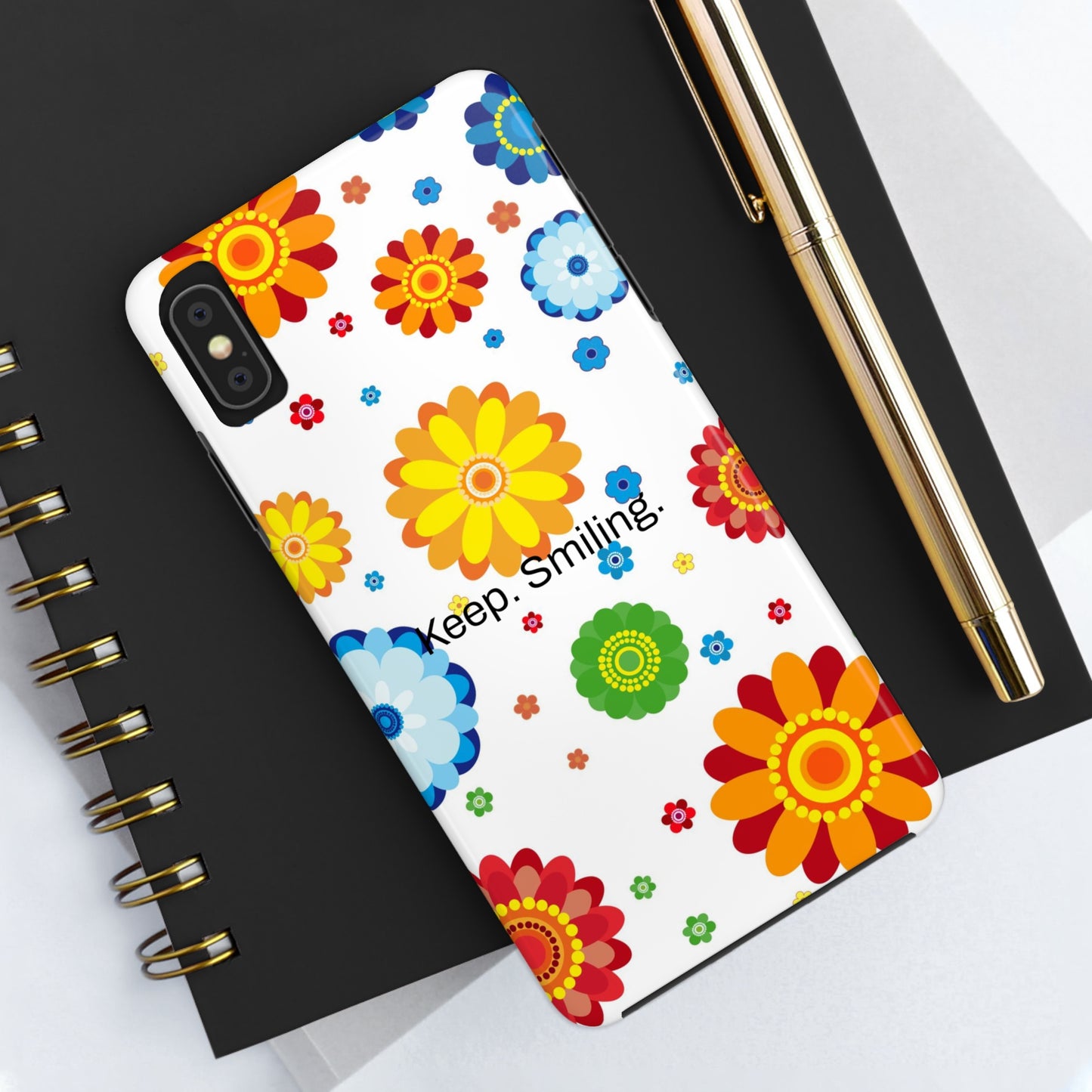 Keep. Smiling. / Dotted Flowers iPhone Cases