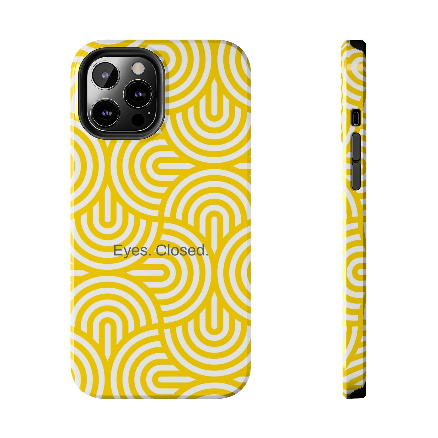 Eyes. Closed. / Yellow Geo iPhone Case