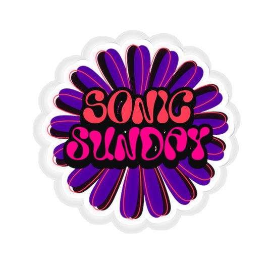 Sonic Sunday Retro Groovy Sticker - Kiss-Cut Sticker