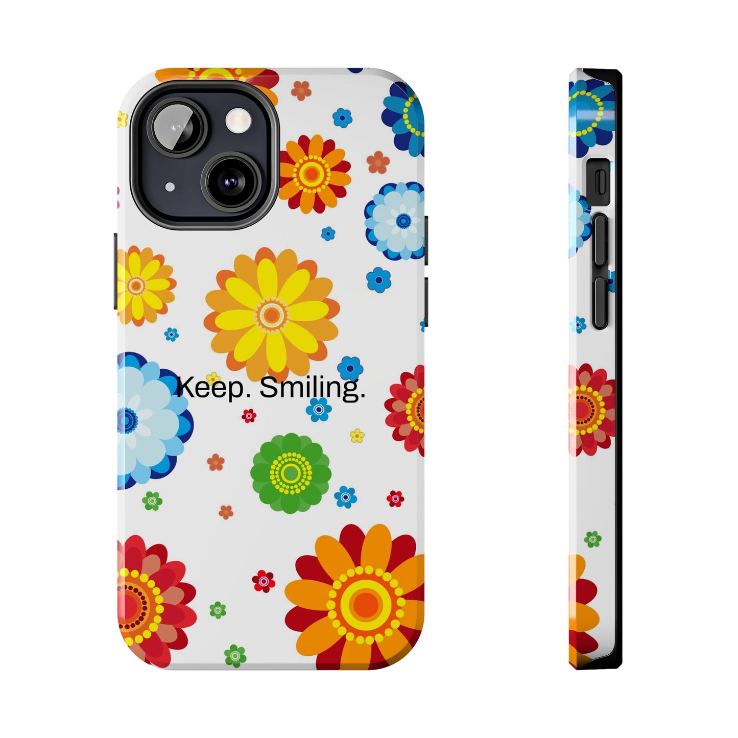 Keep. Smiling. / Dotted Flowers iPhone Cases