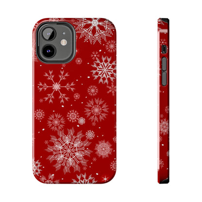 Christmas Snowflakes On Red / iPhone Case