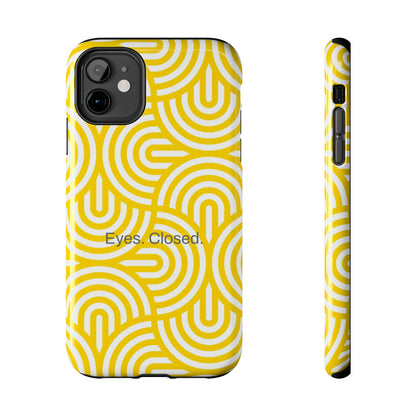 Eyes. Closed. / Yellow Geo iPhone Case