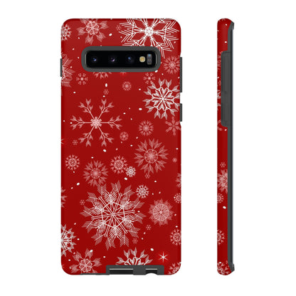 Christmas Snowflakes On Red / Samsung Case