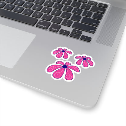 Cute Retro Pink Flower Sticker - Kiss-Cut Sticker (3)