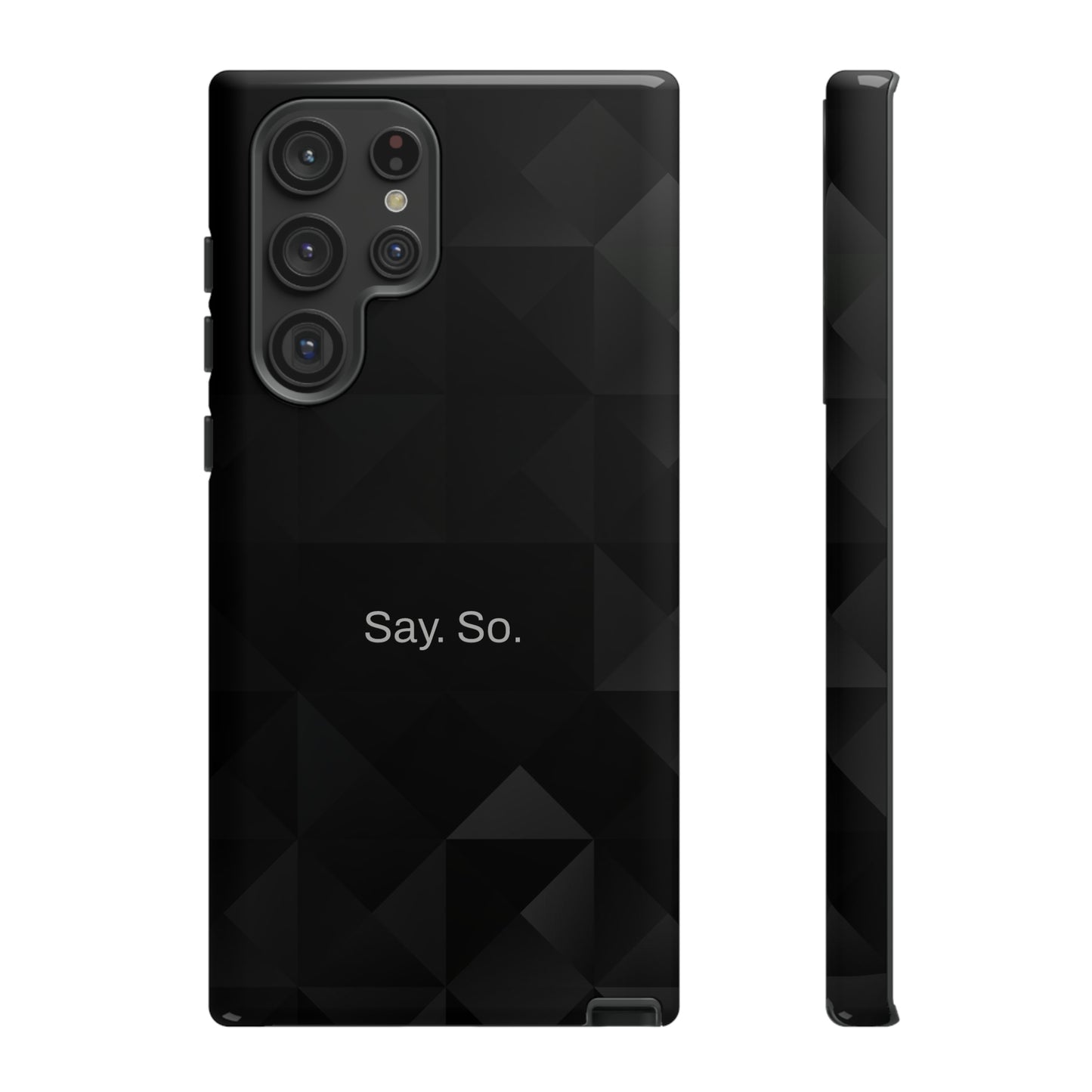 Say. So. / Black Grid Samsung Case