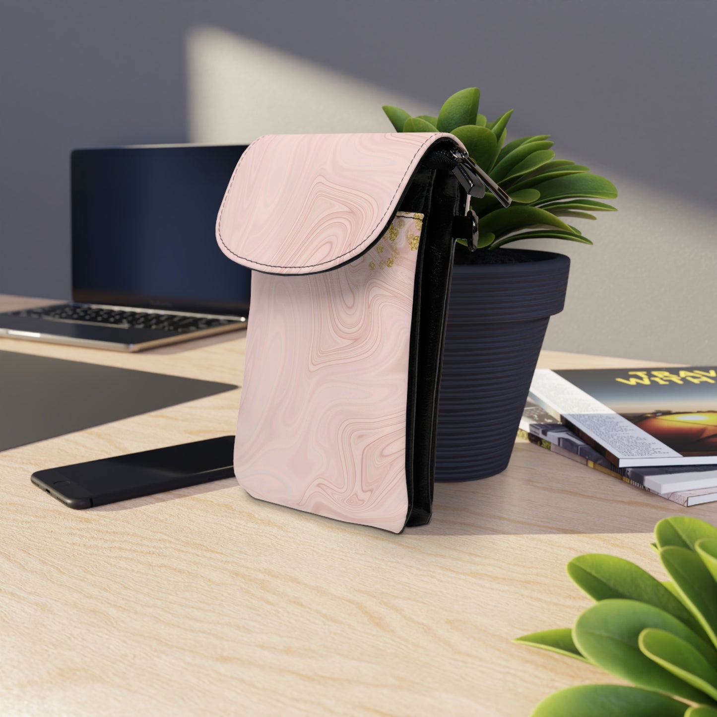 Rose Gold Crossbody Phone Bag