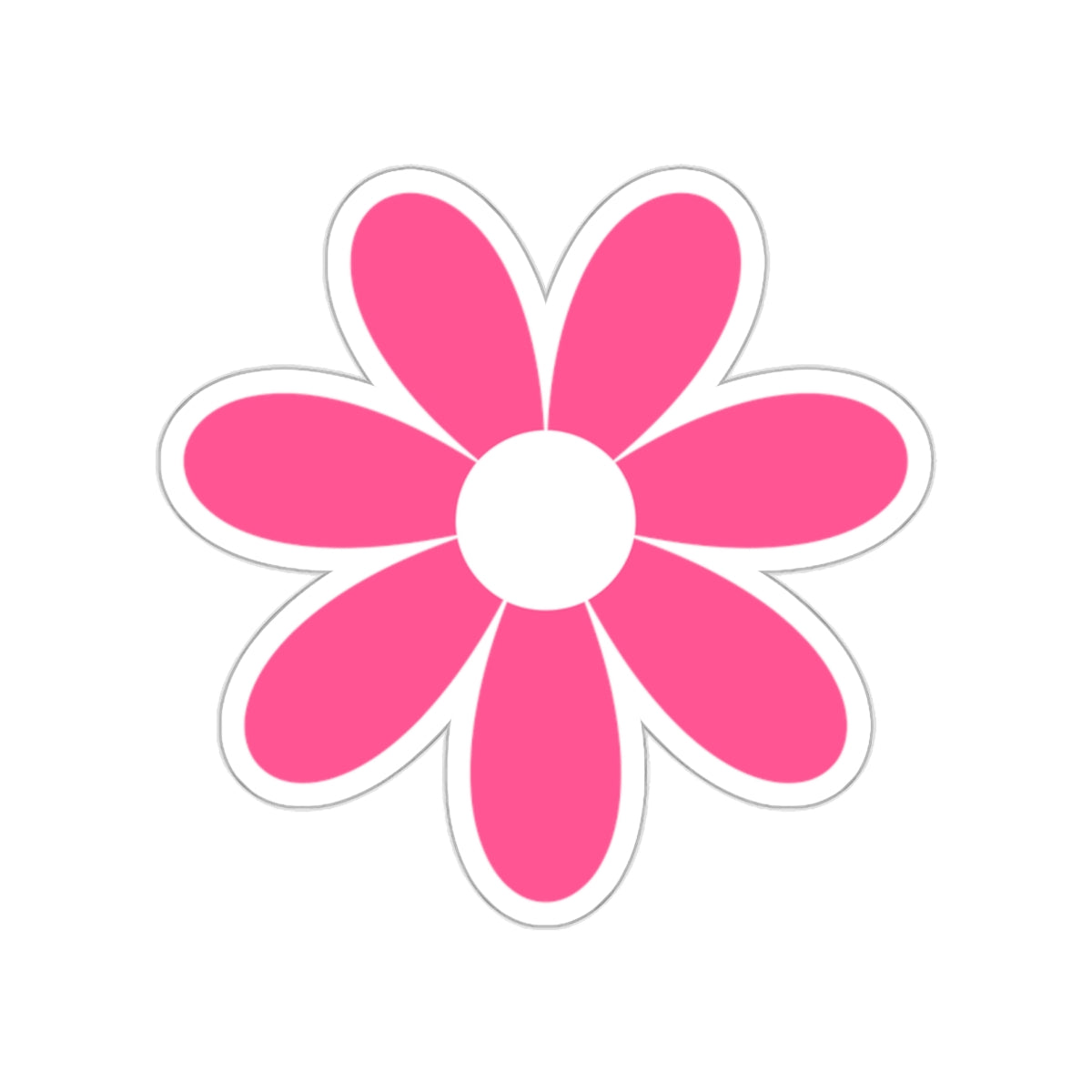 Cute Retro Pink Flower Sticker - Kiss-Cut Sticker (4)