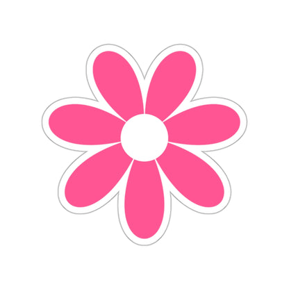 Cute Retro Pink Flower Sticker - Kiss-Cut Sticker (4)