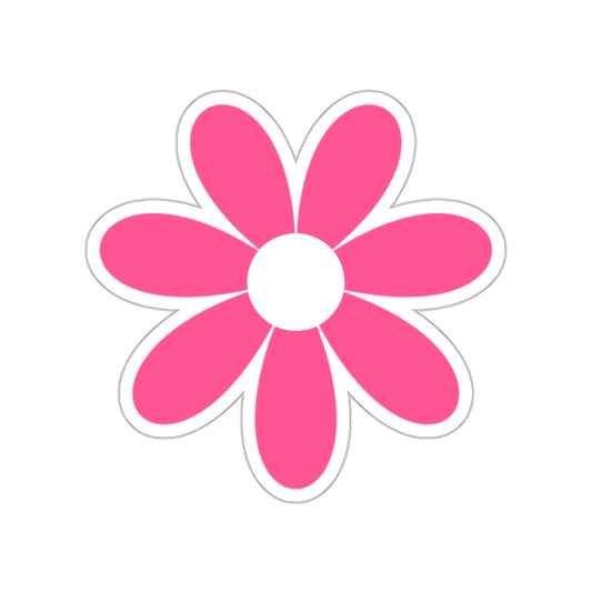 Cute Retro Pink Flower Sticker - Kiss-Cut Sticker (4)