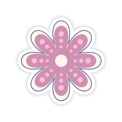 Cute Retro Pink Flower Sticker - Kiss-Cut Sticker (6)