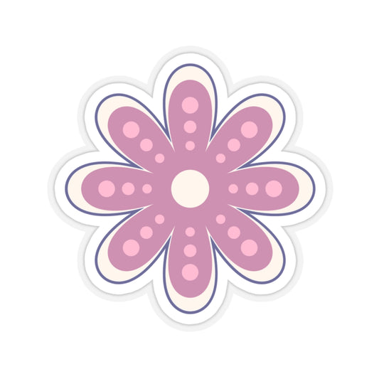 Cute Retro Pink Flower Sticker - Kiss-Cut Sticker (6)