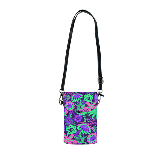 Neon Flowers Crossbody Phone Case