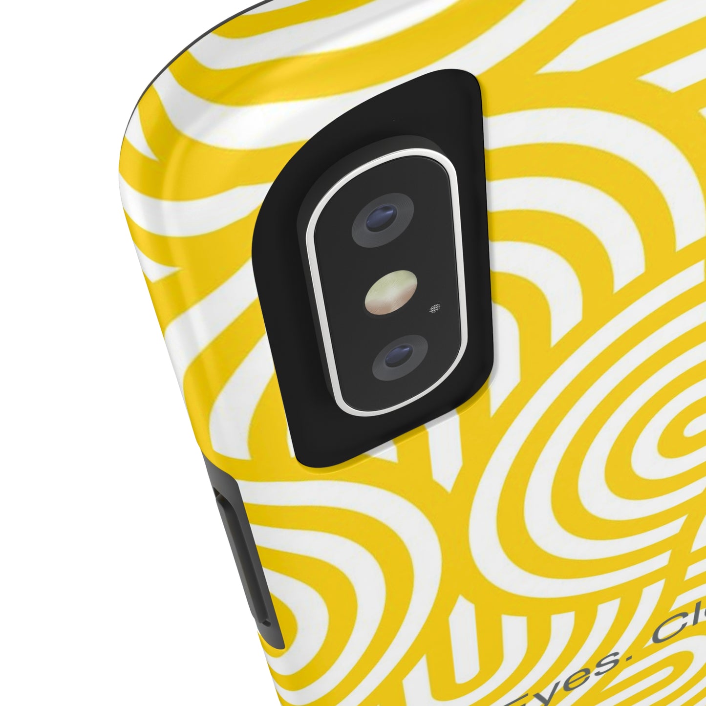 Eyes. Closed. / Yellow Geo iPhone Case