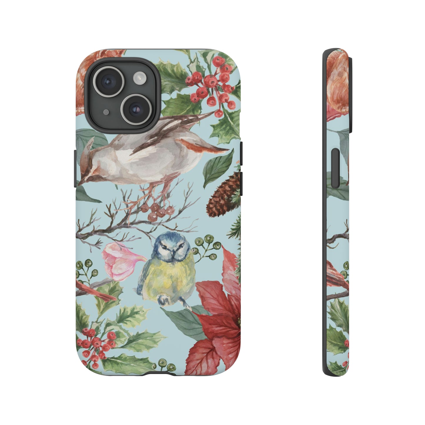 iPhone 15 Series Christmas Holiday Birds / Tough Case