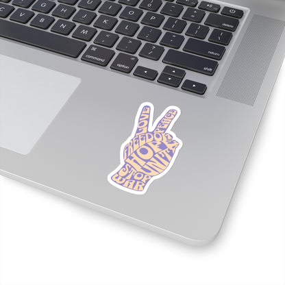 Retro 60's Peace Out Hand Sticker - Kiss-Cut Sticker