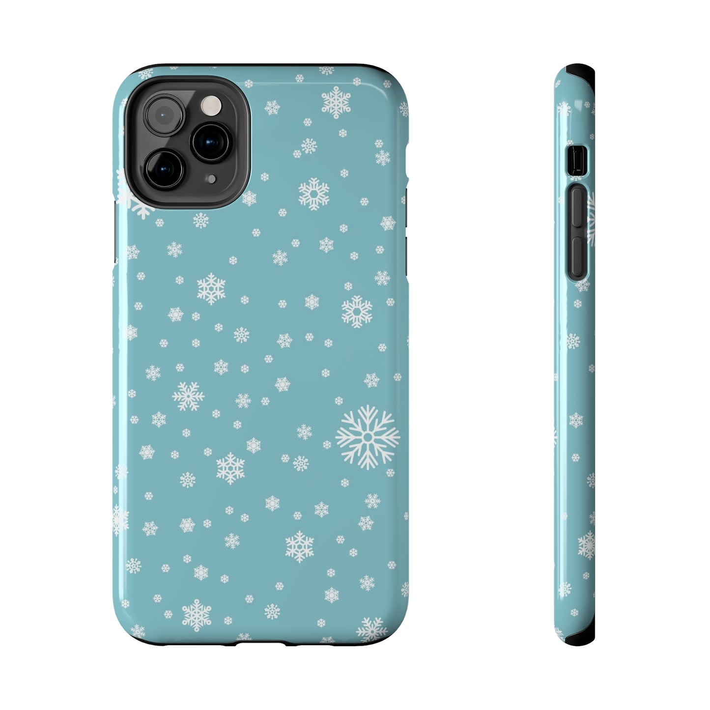 Christmas Snowflakes On Blue / iPhone Case