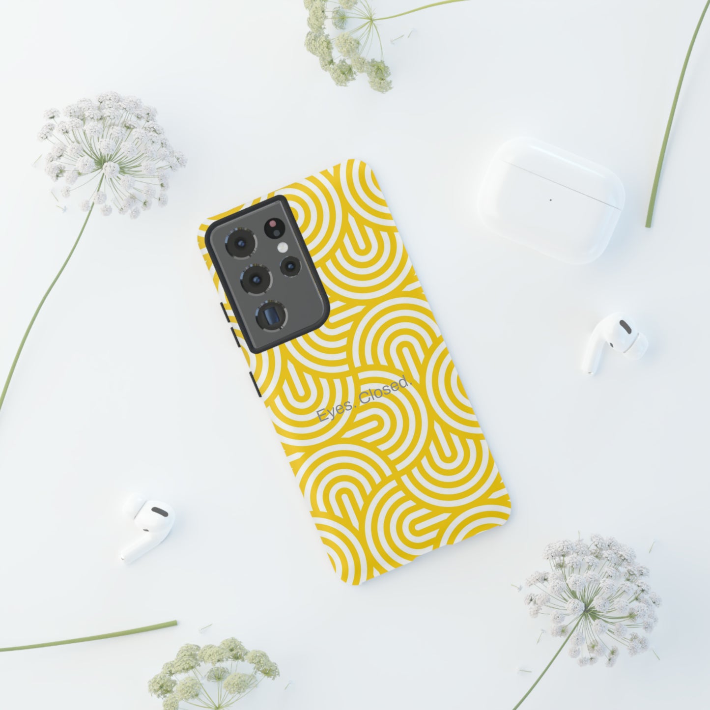 Eyes. Closed. / Yellow Geo Samsung Case