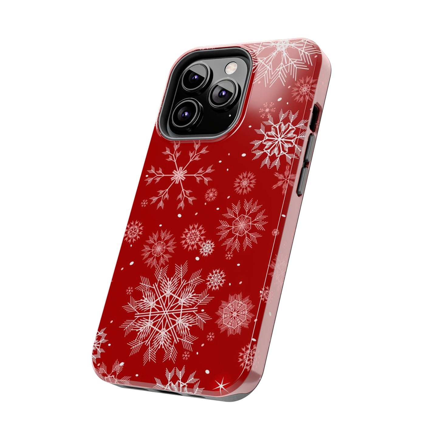 Christmas Snowflakes On Red / iPhone Case