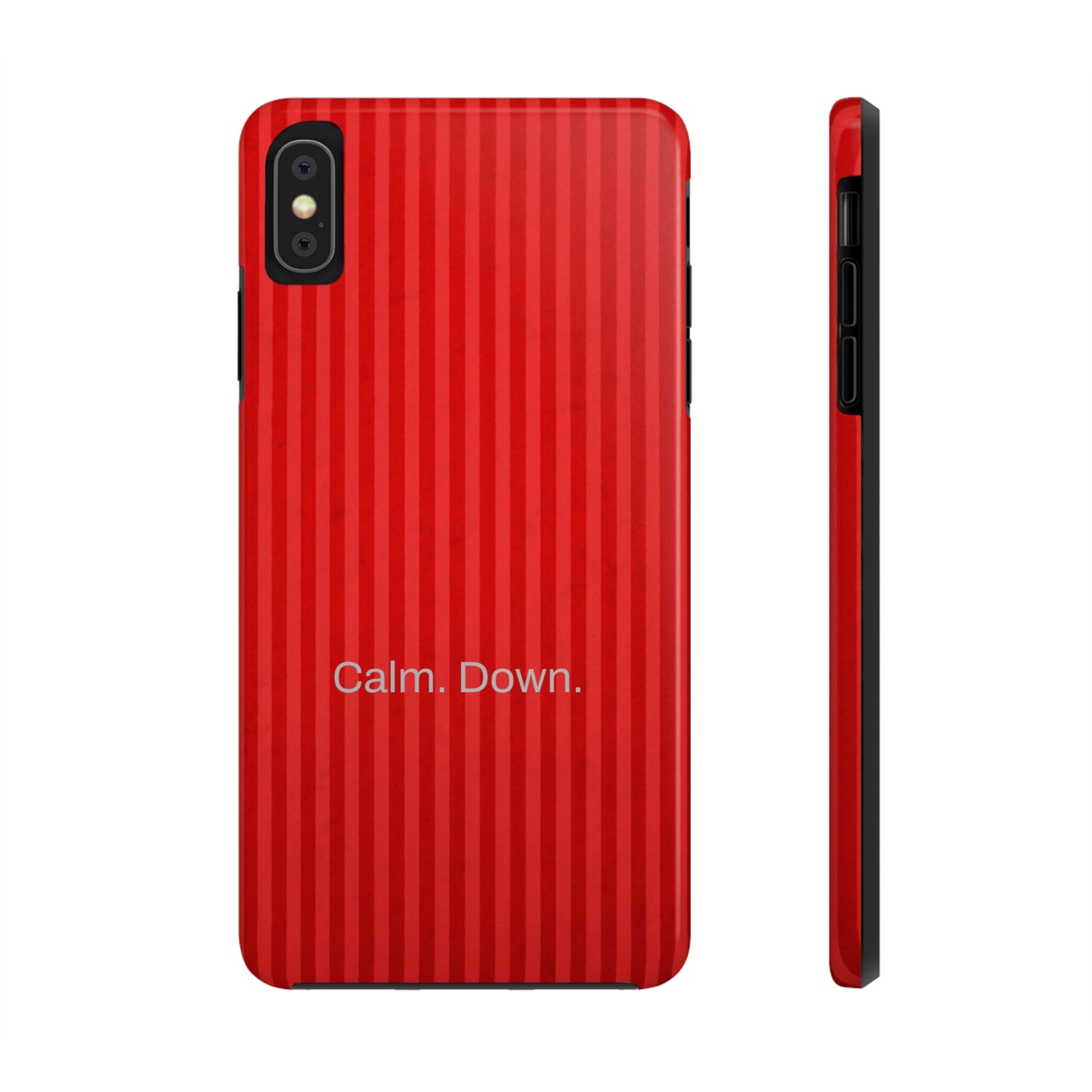 Calm. Down. / Stripe Red iPhone Case