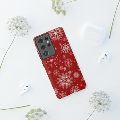 Christmas Snowflakes On Red / Samsung Case