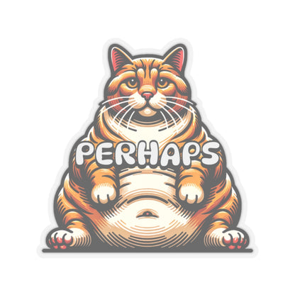 Funny Meme Sticker | Fat Cat Meme Sticker | Perhaps Sticker