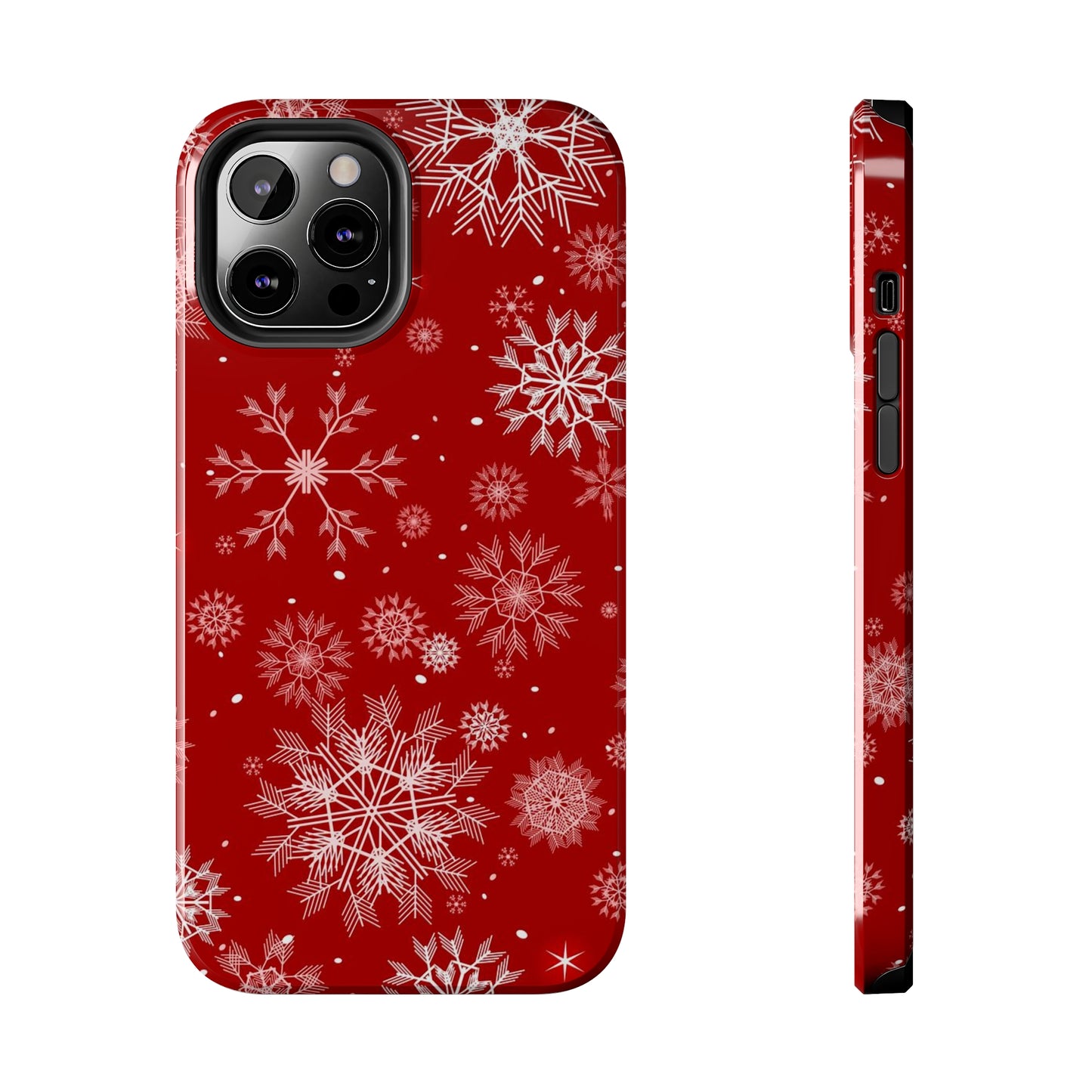 Christmas Snowflakes On Red / iPhone Case