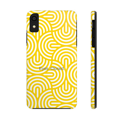 Eyes. Closed. / Yellow Geo iPhone Case