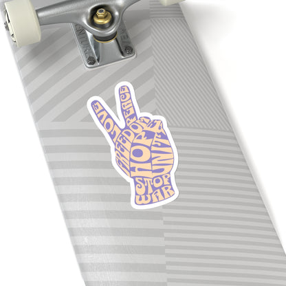 Retro 60's Peace Out Hand Sticker - Kiss-Cut Sticker