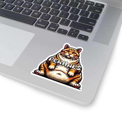 Funny Meme Sticker | Fat Cat Meme Sticker | Perhaps Sticker