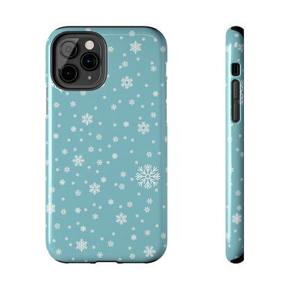 Christmas Snowflakes On Blue / iPhone Case